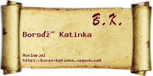 Borsó Katinka névjegykártya